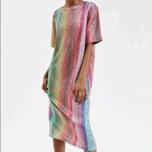 Zara rainbow stripe dress